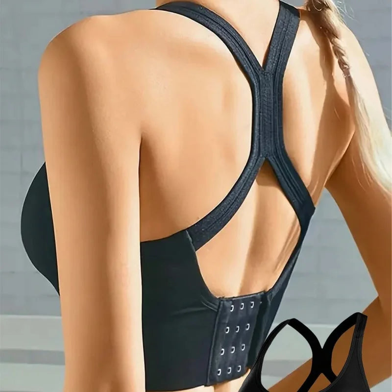 Plus Size Women's Cross-Design Shockproof Sports Bras/with Adjustable Back Clasps Yoga & Fitness Underwear