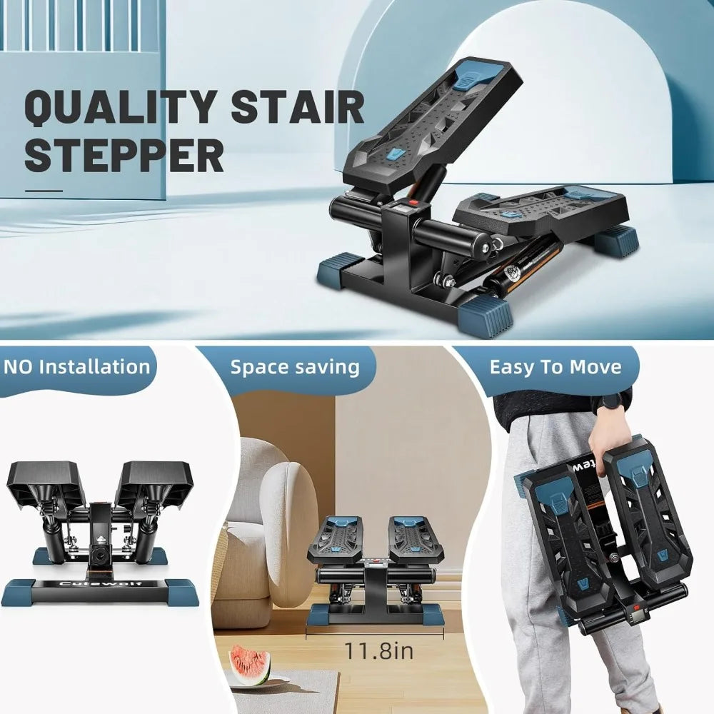 Steppers for Exercise, Mini Stepper with Resistance Bands/Portable Home Exercise Equipment