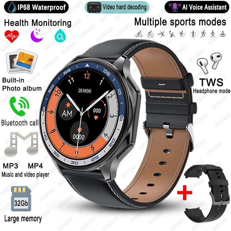 2025 New For OPPO Watch X High-End Business Watch/32G Memory Video Playback Smart Watch Sports Fitness Waterproof