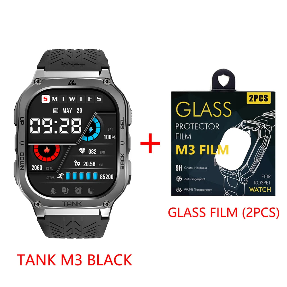 Original KOSPET TANK M3 Smart Watches For Men Smartwatch/480mAh Electronic Digital Fitness AMOLED AOD Bluetooth Watches
