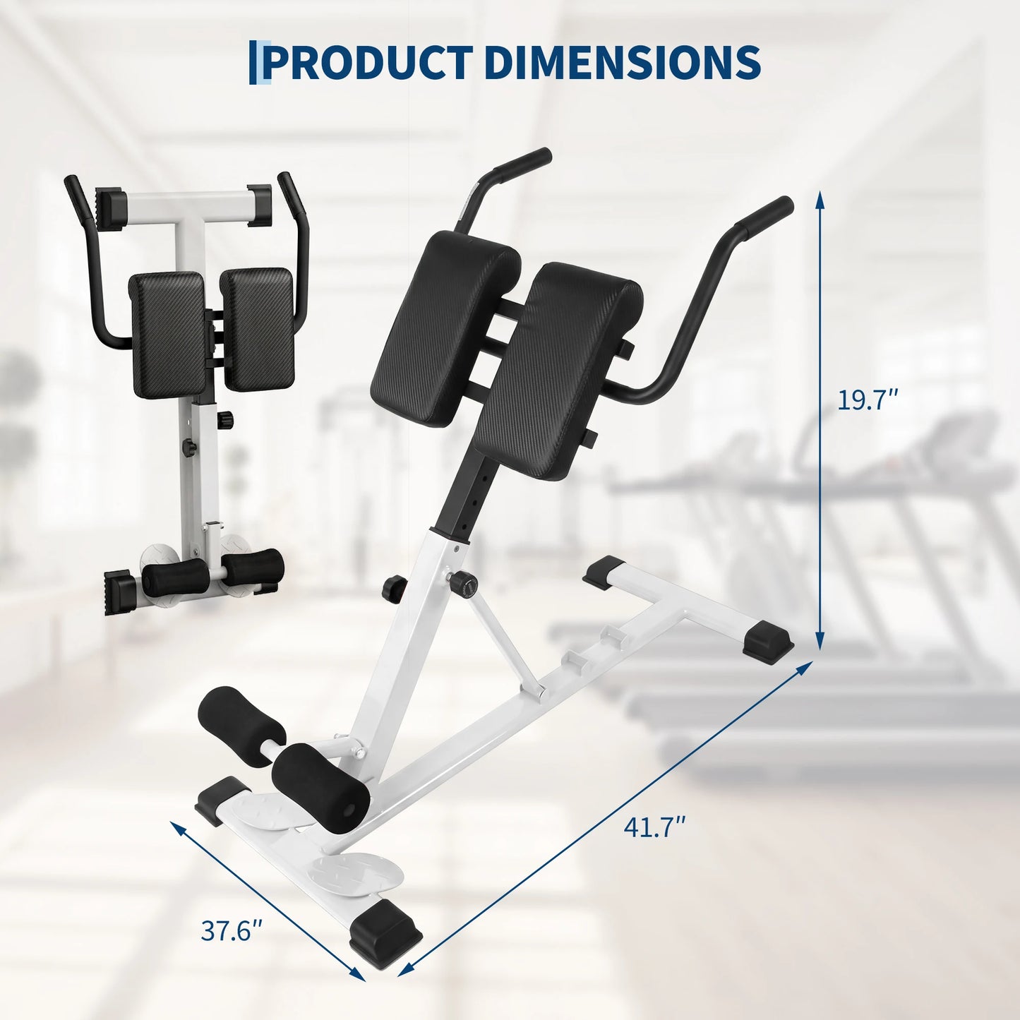 Multifunctional Hyperextension Roman Chair, Heavy Duty Fitness Workout Bench/for Glute Core Lower Back Training, 330 Lbs Weight Capacity