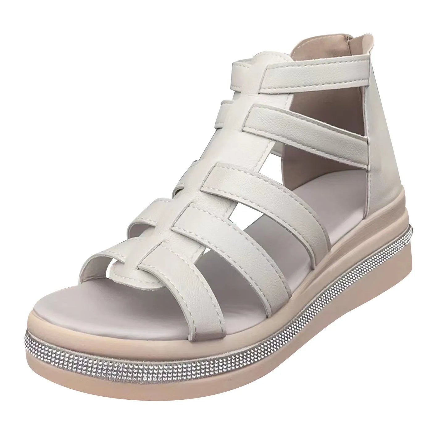 Shoes For Women Sandals Comfortable Wide Platform Sandals Women/Open Toe Ankle Strap Glitter Sandals For Women