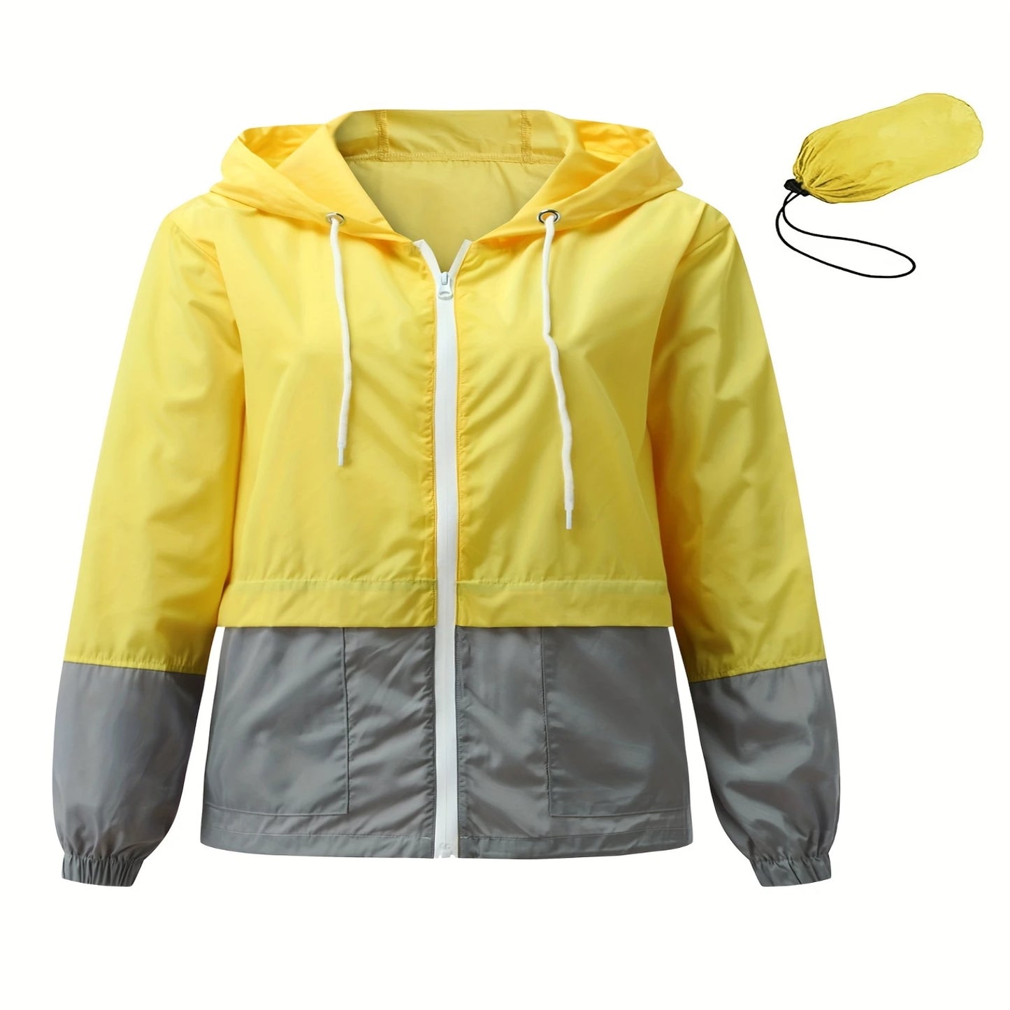 Women's Hooded Waterproof Raincoat/Lightweight Bomber Jacket