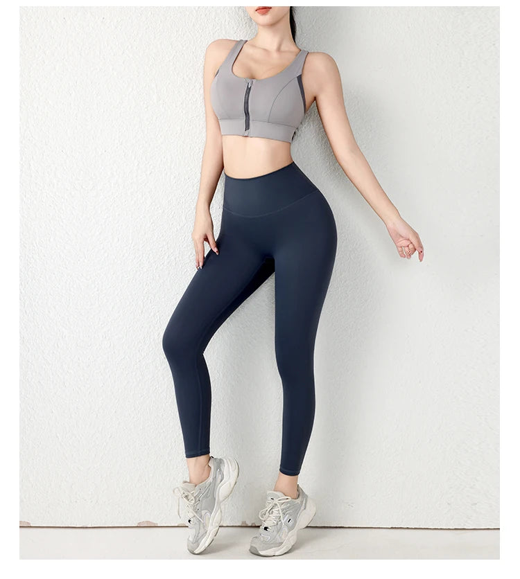 New Design Summer One-Piece High-Strength Shock-Proof/Sports Underwear Vested Front Zipper Yoga Sports Bra