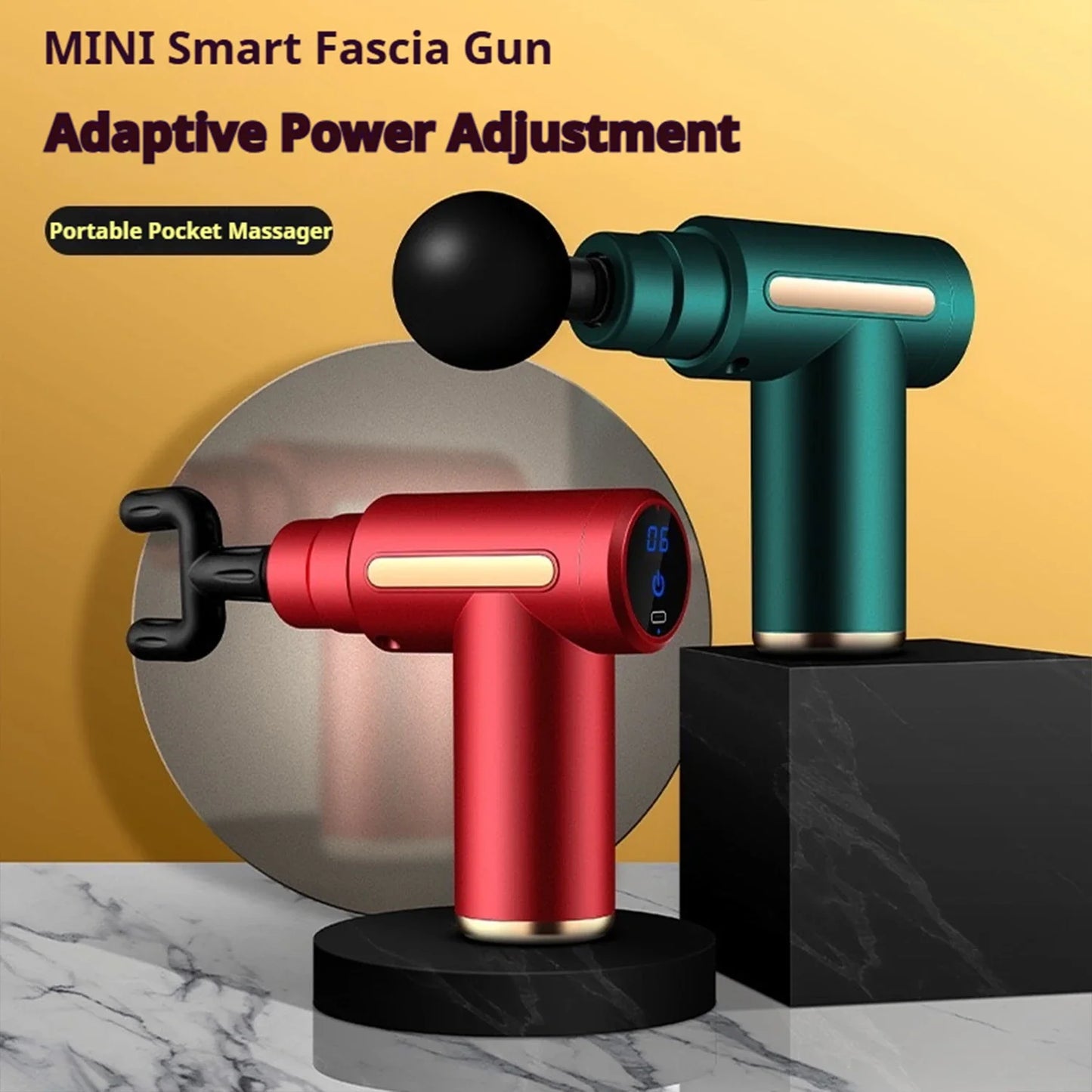 New Portable Fascia Gun Deep Tissue Massage Mini Lightweight/and Adjustable Speed Massage Equipment Suitable for the Whole Body