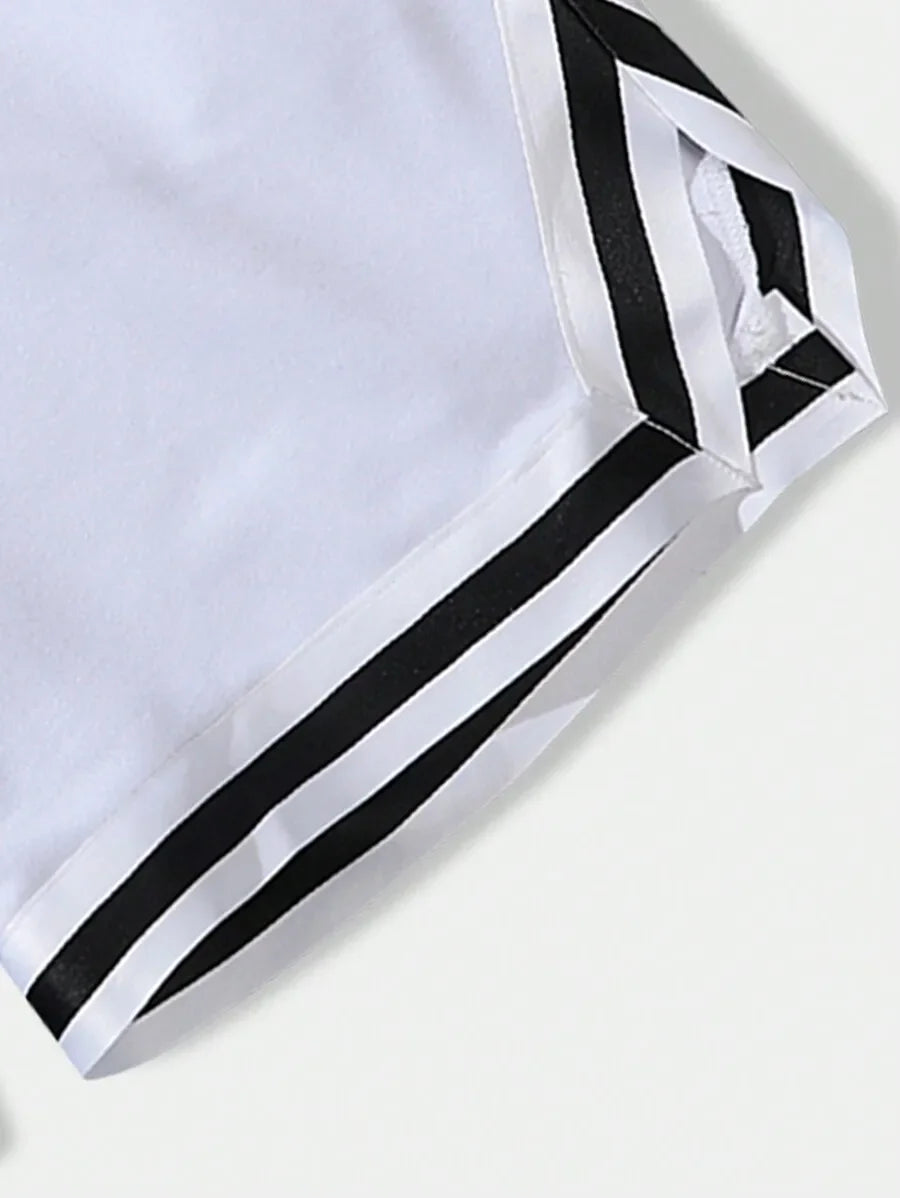 NEON DUSK Men's Solid Black & White 2 Pieces/Sports Shorts Casual Everyday Wear