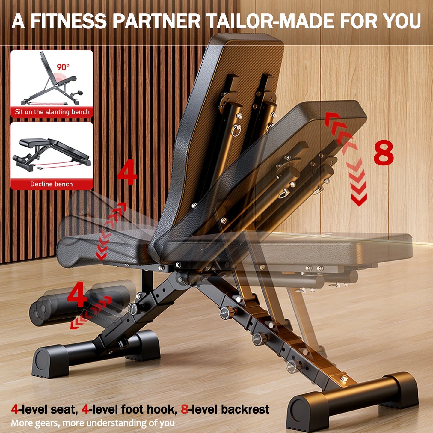 Adjustable Weight Bench for Full Body Workout Multifunctional/Strength Training Dumbbell Bench Press Foldable 1000 lbs Capacity