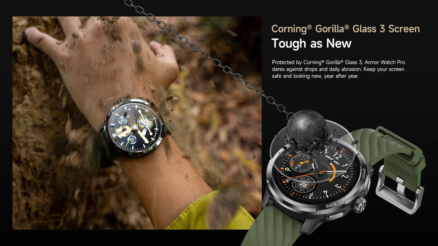 Ulefone Armor Watch Pro 1.5" AMOLED Smartwatch with Built-in GPS/Heart Rate Monitoring Sports Watch for Men & Women