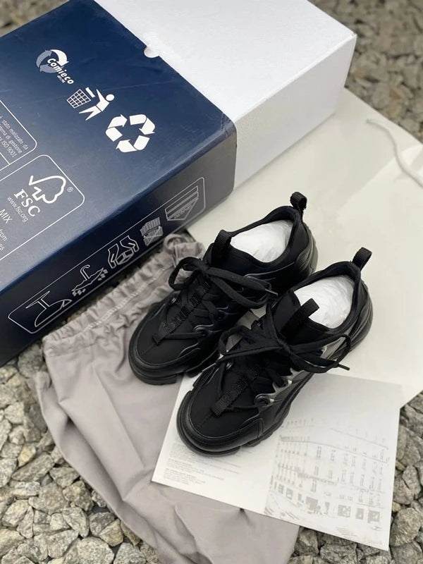 2026 New D-style Multi Color Shoes Women Genuine Leather Round Toe/Lace Up Platform Height Increasing Casual Sports Sneakers