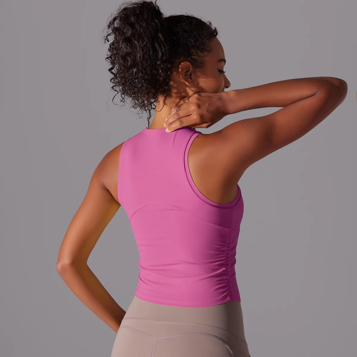 Sleeveless Yoga Vest Slim Sportswear  Stretchy Slim Sports Bra/Breathable Pleated Tank Top Quick Dry Fitness Wear Sexy Slim Top
