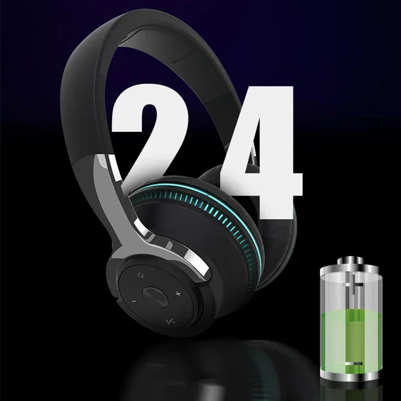 Bluetooth 5.1 Wireless Headphones Stereo Over Ear Headset/with Microphone Foldable Adjustable Lightweight Design Comfortable Fit