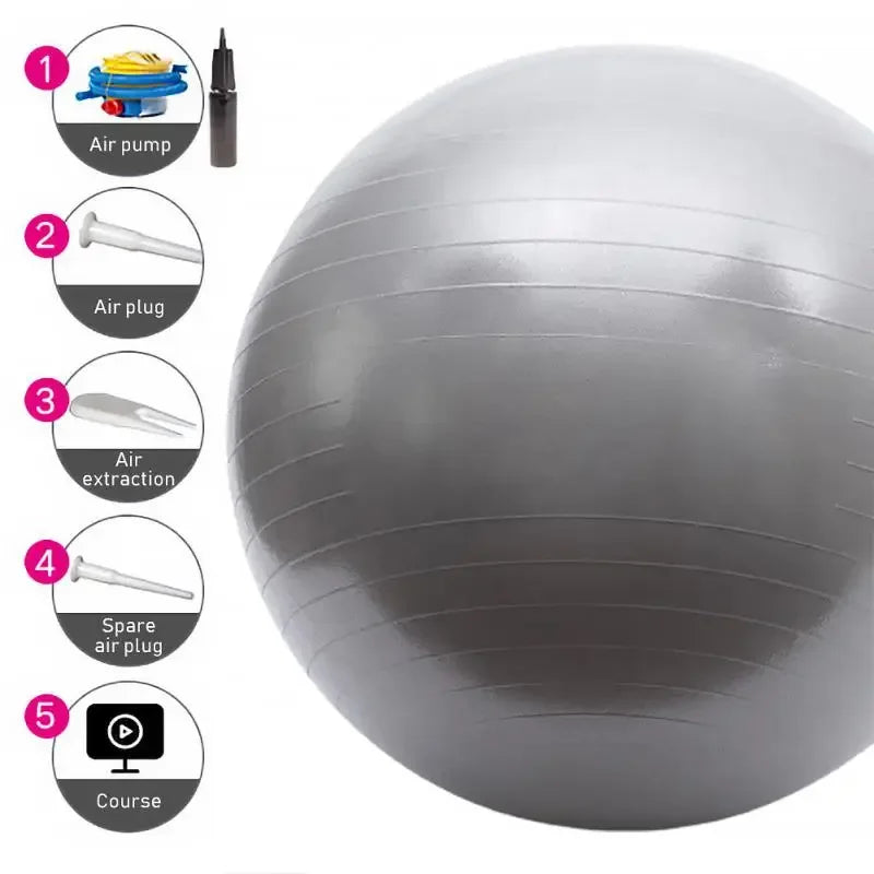 65cm Big PVC Fitness Yoga Ball for Home Gym Pilates/Thickened & Explosion-proof Exercise Equipment for Balance Training