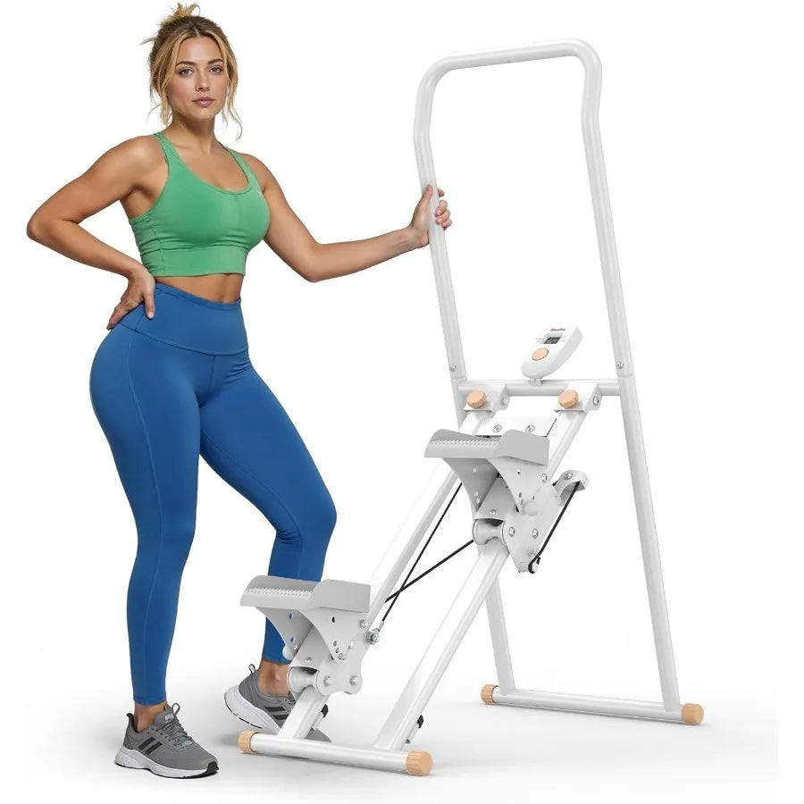 Home Exercise Stair Stepper with Handlebar for Cardio Fitness Training/High Load Capacity Up to 300LBS Compact Design