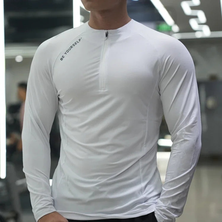 Men's Fitness Sports T-shirt Running Compression Tops/Muscle Fit Shirts Long Sleeve Sweatshirt Jogging Breathable Activewear