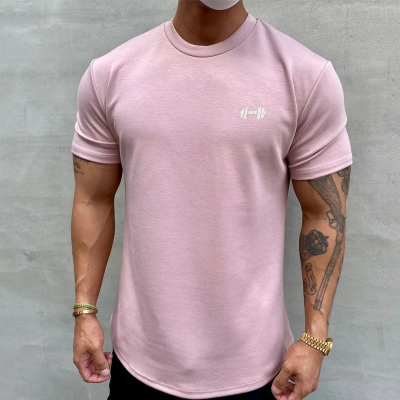 Summer Cotton t Shirt Men Short Sleeve Fitness Gym t-Shirts/Training Sport Tee Shirts Fashion Casual Tops Man Clothing