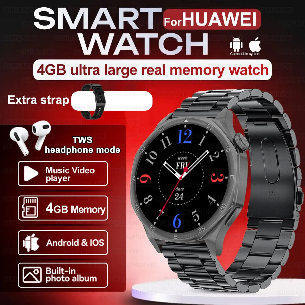 New for Huawei GT5 PRO Smartwatch 4GB Memory GPS Sport Video player/Bluetooth call Electronic album smartwatch for IOS