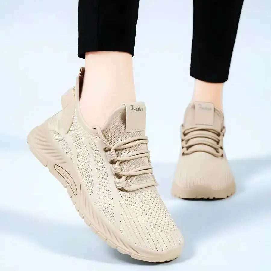 Women's Mesh Knit Running Shoes/Comfortable Non-Slip Slip-On Casual Athletic Sneakers