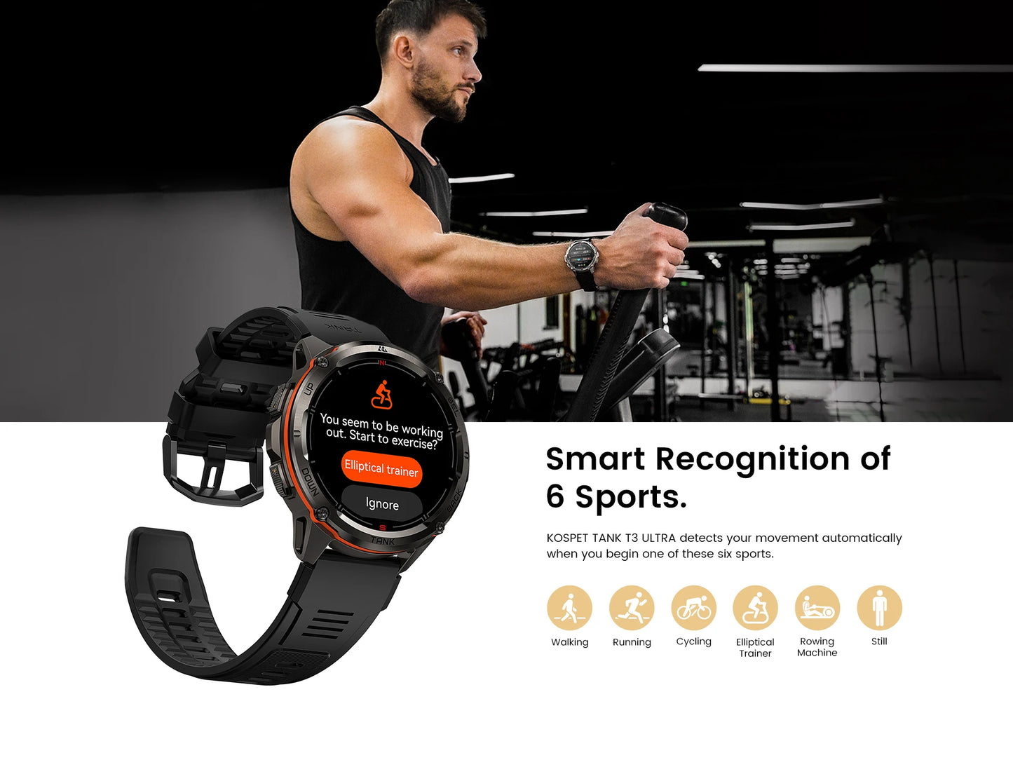 Original KOSPET TANK T3 Ultra GPS Smart Watch for Men Rugged Smartwatch/470mAh Fitness AMOLED Bluetooth Electronic Watches