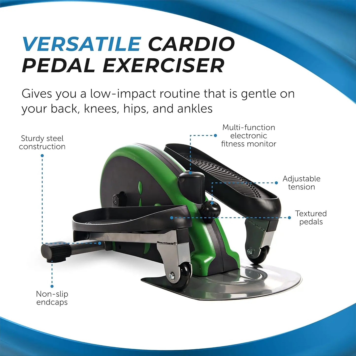 Compact Strider Foot Exercise Machine Under Desk Elliptical/Standing or Seated Elliptical Fitness Equipment