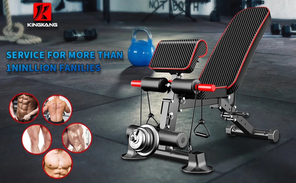 Adjustable Weight Bench - Practical Weight Training Bench/Portable Fitness Strength Training Equipment for Home Gym