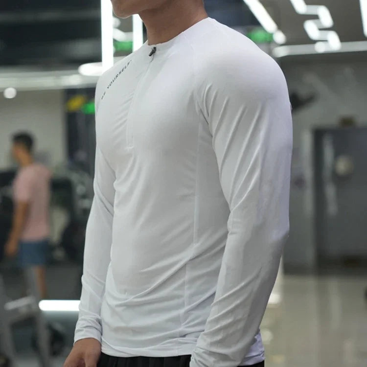 Men's Fitness Sports T-shirt Running Compression Tops/Muscle Fit Shirts Long Sleeve Sweatshirt Jogging Breathable Activewear