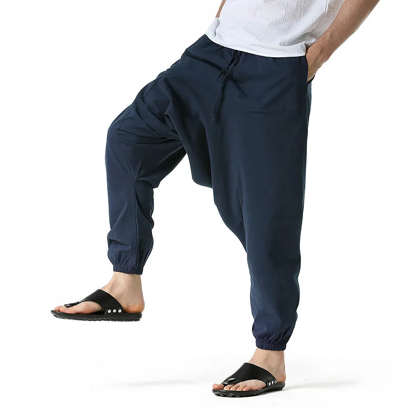New Men Harem Pants Sweat wear Baggy Casual Yoga Loose Cotton/Sport Jogging Pants Cross Pants for Men Streetwear