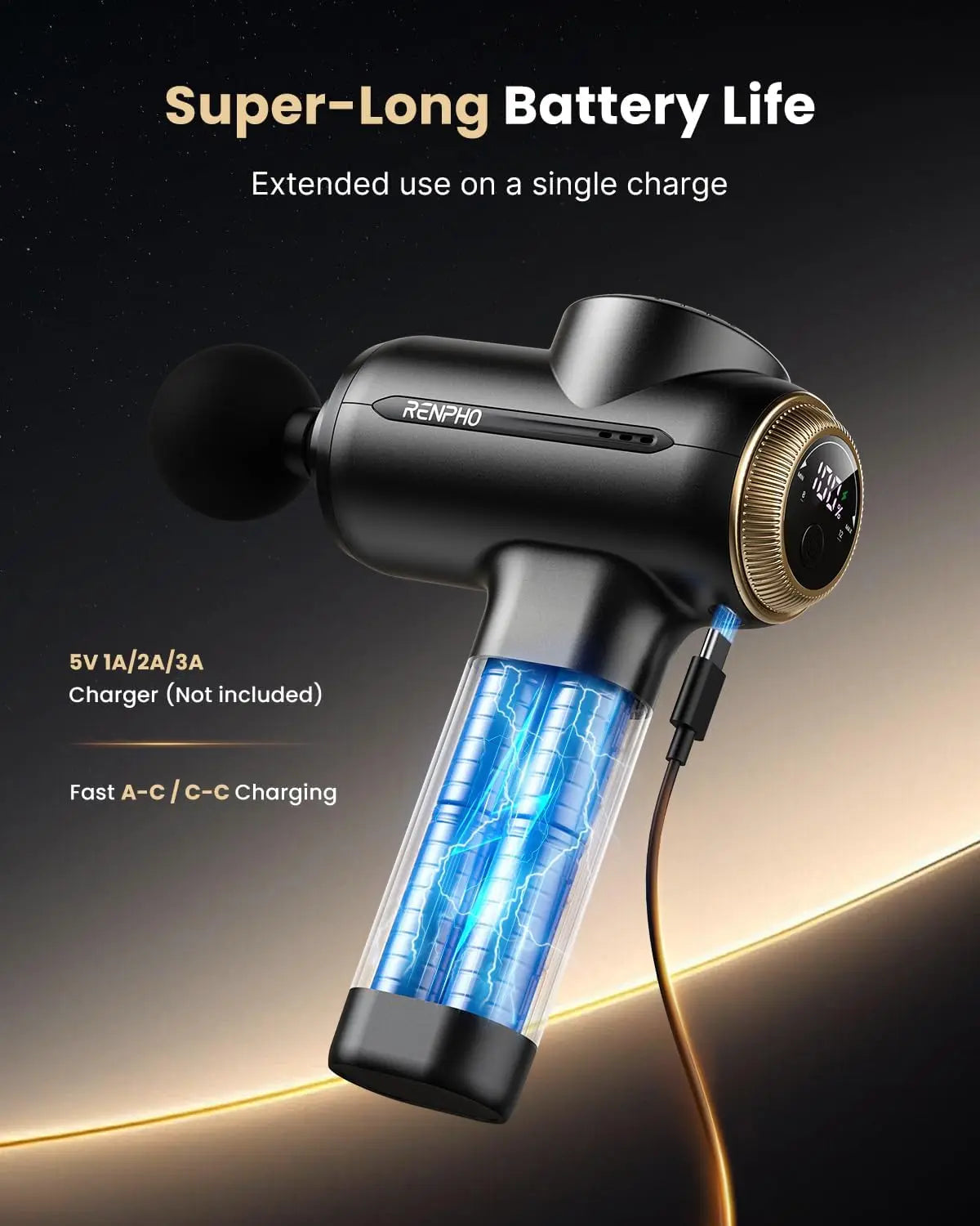 Massage Gun with 8-12mm Adjustable Amplitude/Mini Thermal Massage Gun with Heat