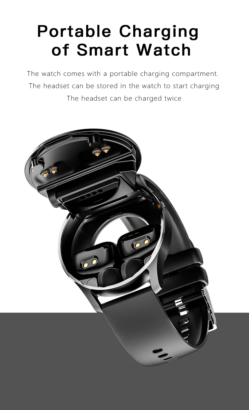 GEJIAN X10 Headset Smart Watch TWS Two In One Wireless Bluetooth/Dual Headset Call Health Blood Pressure Sport Music Smartwatch
