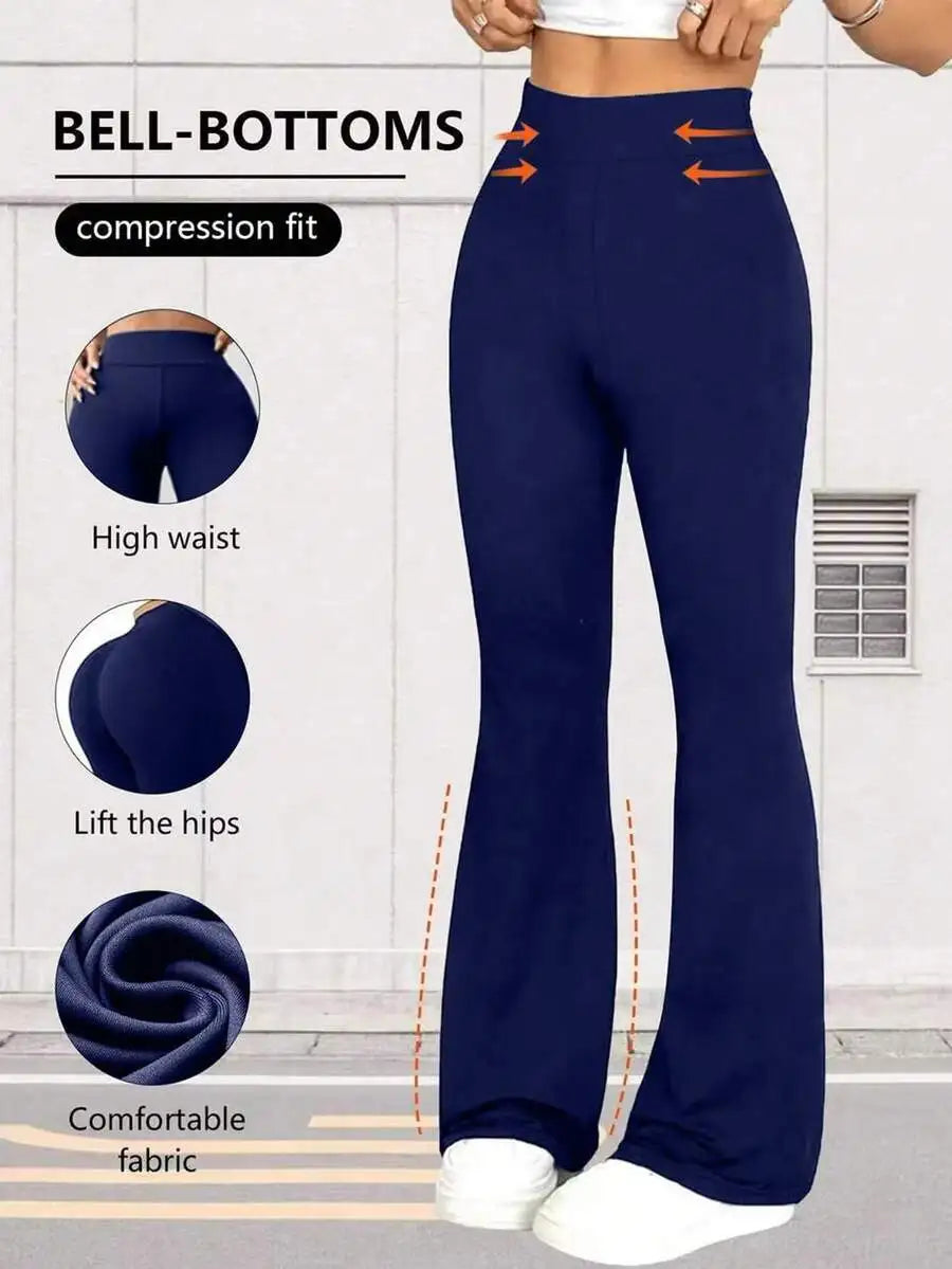 Women's High Waist Flare Yoga Pants Wide Leg Yoga Pants/Loose Casual Sports Leggings For Fitness