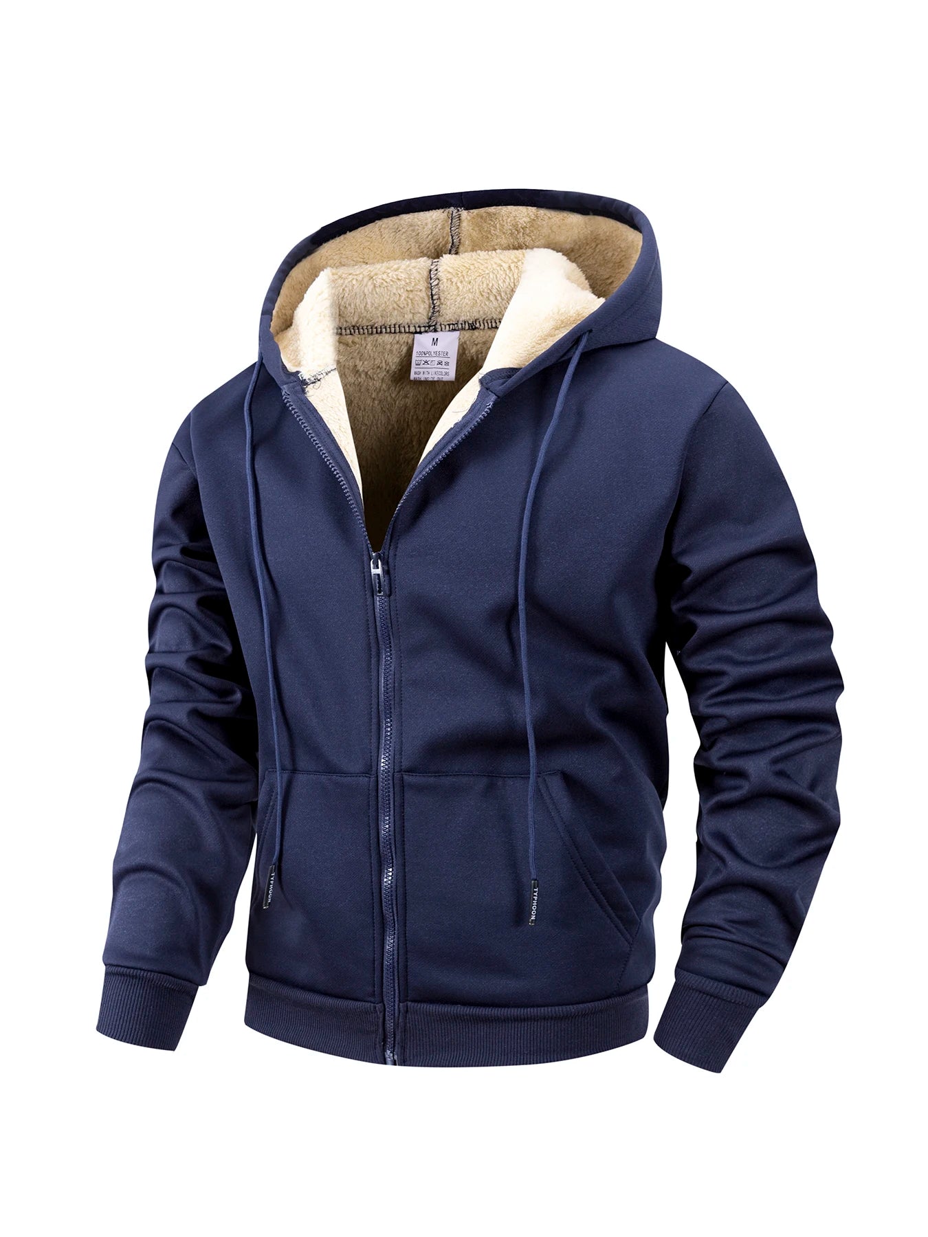 Winter Men's Zipper Jacket Fleece Warm Windproof Hoodies Heavyweight/Cardigan Casual Sports Long Sleeve Sweatshirts Hooded Coat