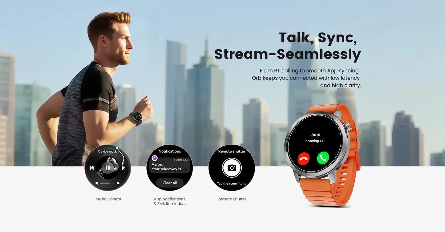 KOSPET ORB Smart Watch For Men Women Lightweight Design Waterproof/Bluetooth Call 8 Apex Motion Sport Modes 180 Training Modes