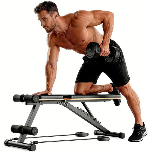 Foldable Dumbbell Bench Multifunctional Full Body Workout Home Gym/Adjustable Weight Bench with 660 lbs Capacity for Chest Shoulder