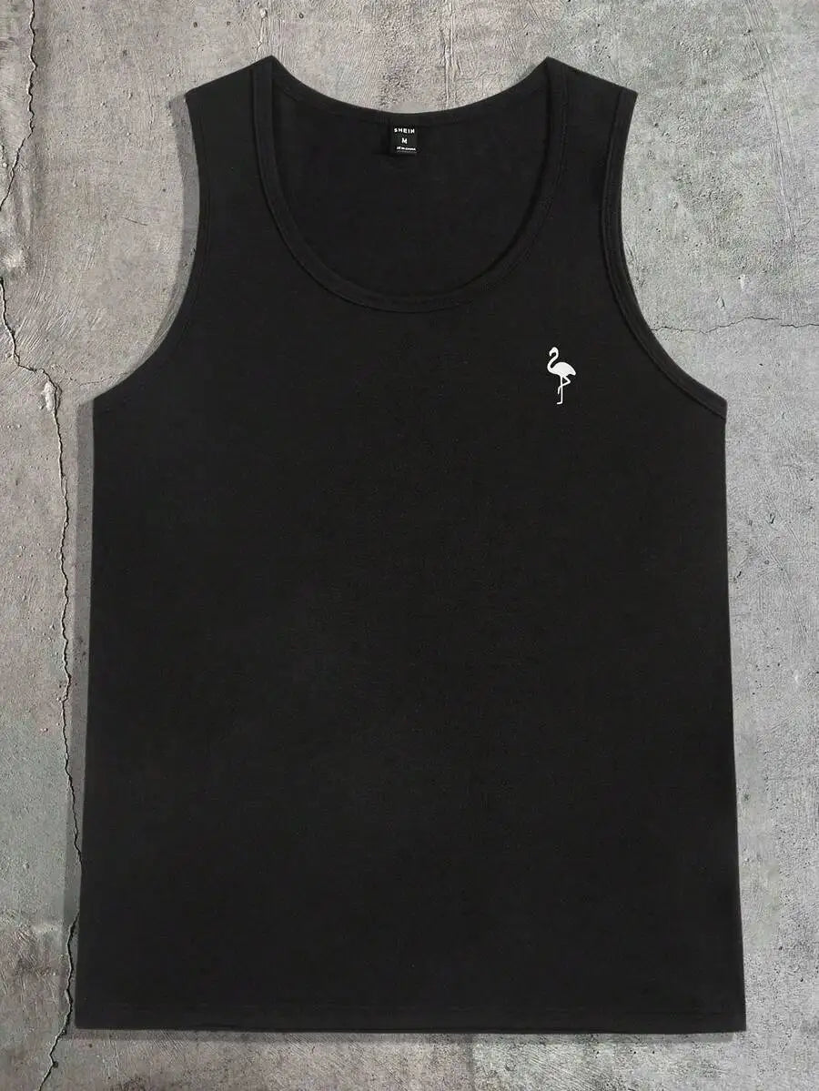 AXEPEAK Men's Casual Sports Tank Top Embroidered Logo Gym/Athletic Muscle Tank Summer Slim Fit Designer Luxury Brand Style