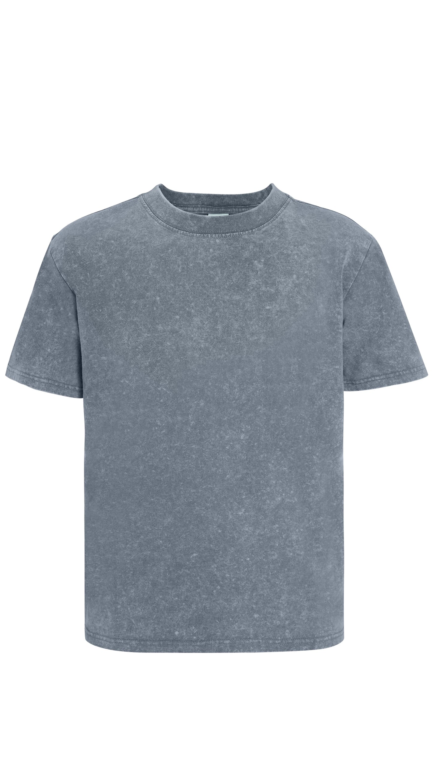 Men's 220g cotton washed T-shirt Retro heavyweight short sleeved/casual shirt solid color round neck short sleeved shirt