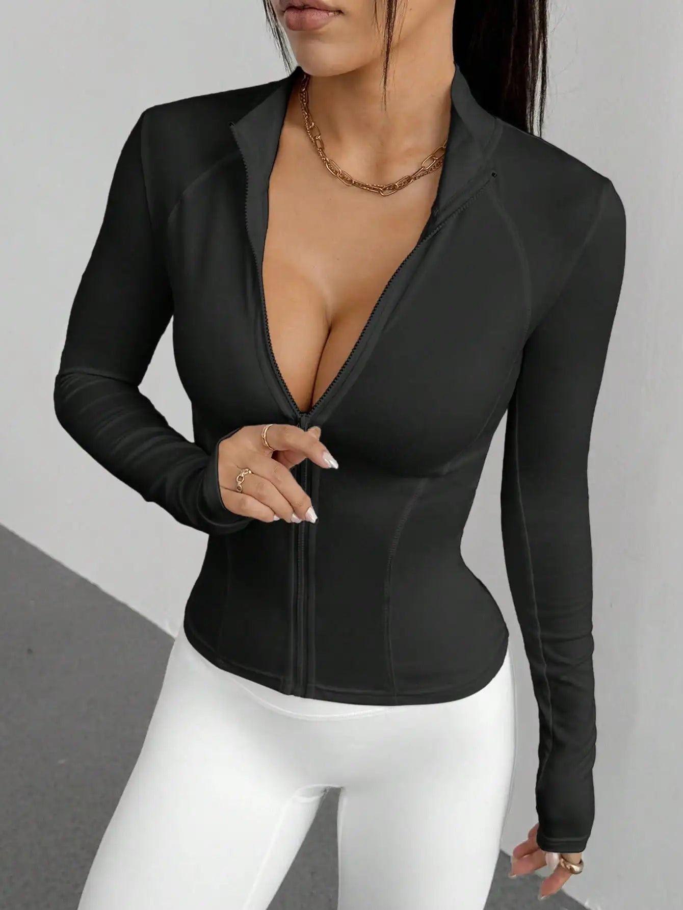 Women's Slim Fit Full Zip/Long Sleeve Sports Jacket