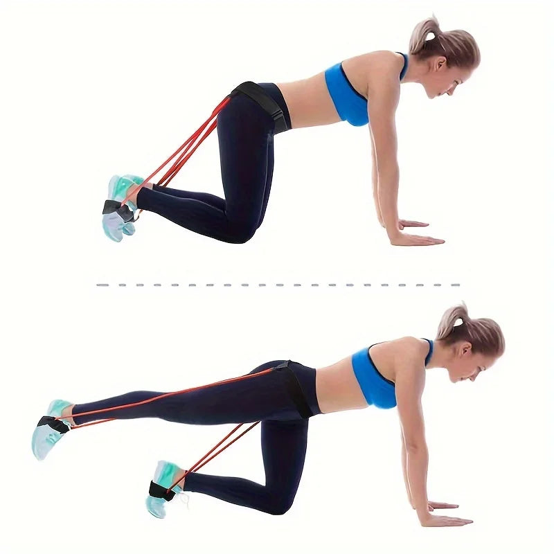 Yoga Leg Slimming and Butt Lifting Elastic Traction Belt for Hip/Fitness and Butt Lifting Stretch Resistance Belt Elastic Rope