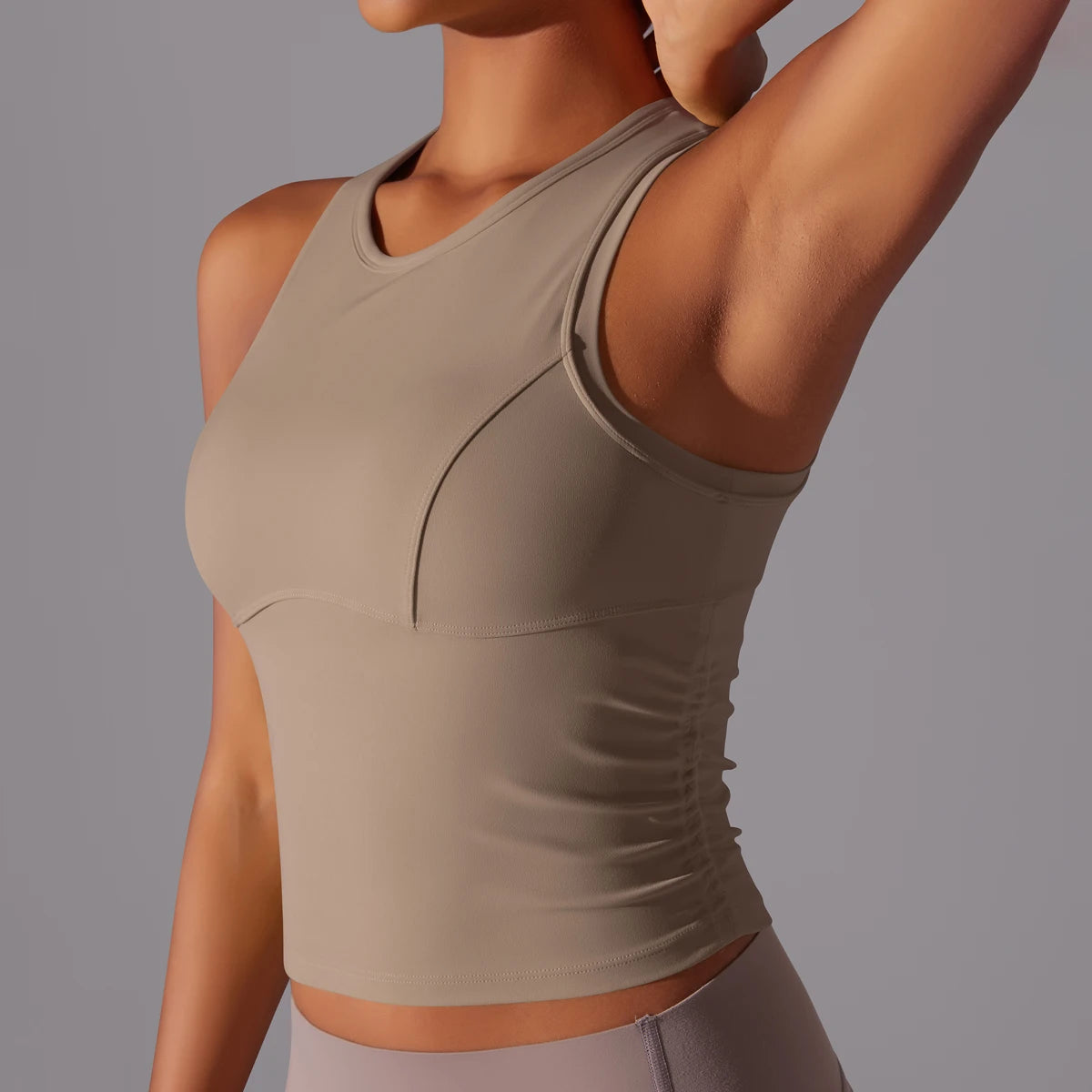 Sleeveless Yoga Vest Slim Sportswear  Stretchy Slim Sports Bra/Breathable Pleated Tank Top Quick Dry Fitness Wear Sexy Slim Top