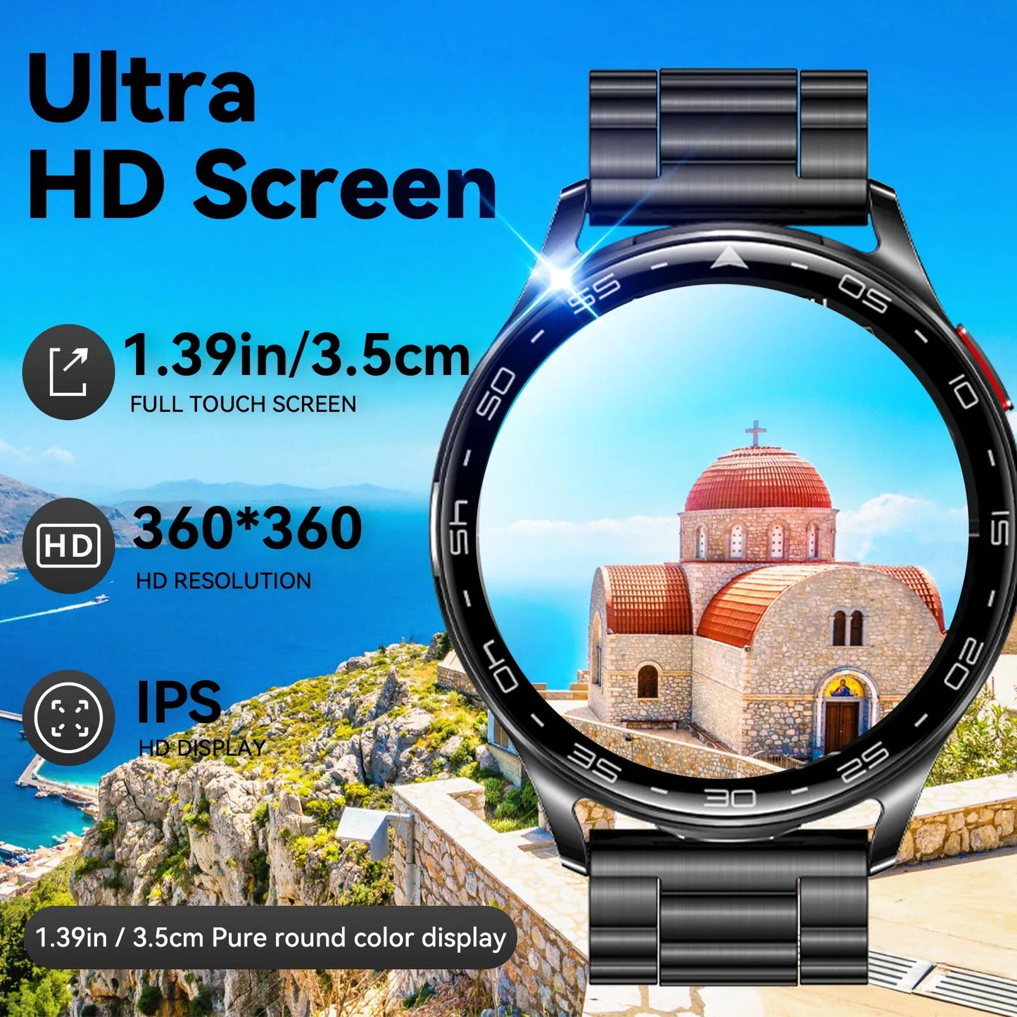 EIGIIIS Smart Watch with Earbuds1.39"HD Fitness Watch with Heart Rate/Blood Oxygen Sleep Tracker 2 in1 Bluetooth for iOS Android