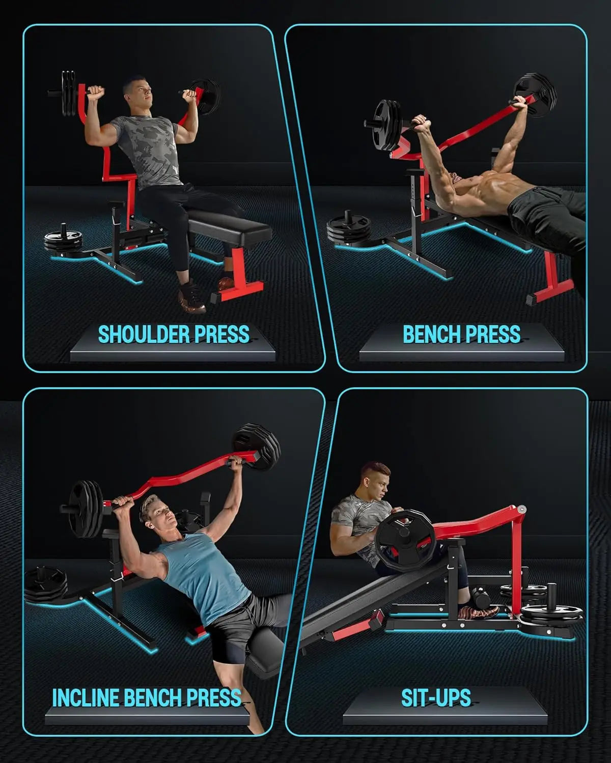 Chest Press Machine with Adjustable Bench and Converging Arms/Bench Press and Chest Workout Machine Features Flat for Home Gym