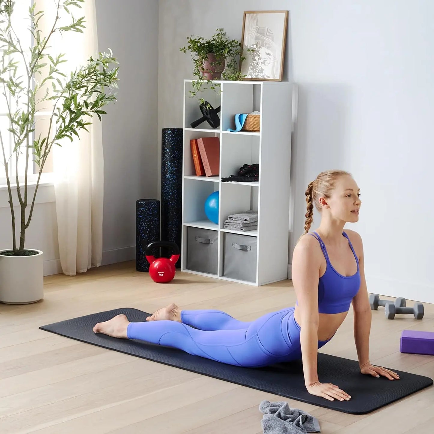 Extra Thick Yoga Mat with Carrying Strap/Non-Slip Exercise Mat for Home Gym