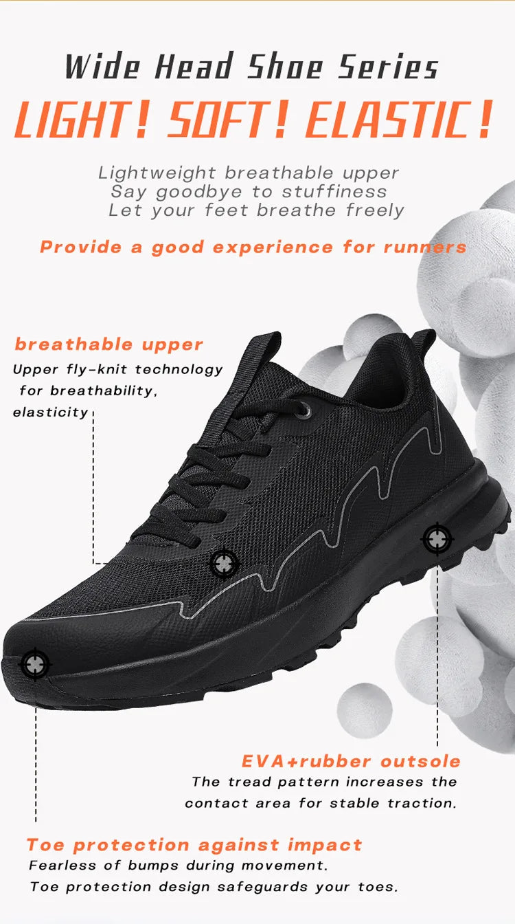 Wide Toe Running Shoes 4E Dynamic Thick Outdoor Fitness Men's Shoes/Foot Cross-Border Shoes Comfortable Breathable