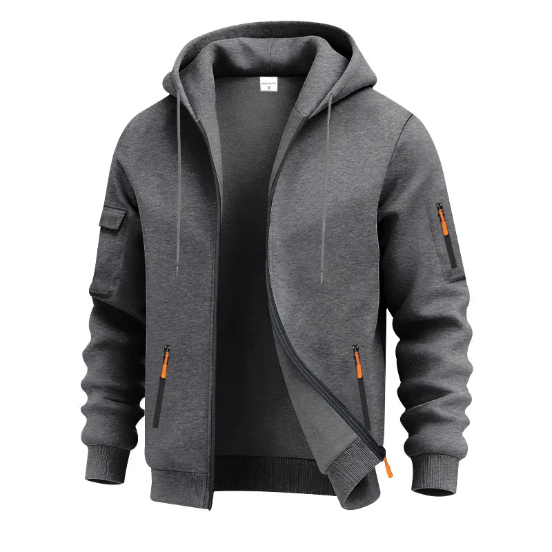 Men's Lightweight Insulated Winter Jacket With Hood Casual Windproof/Zipper Collar Jacket, Golf Windproof Hooded Jacket