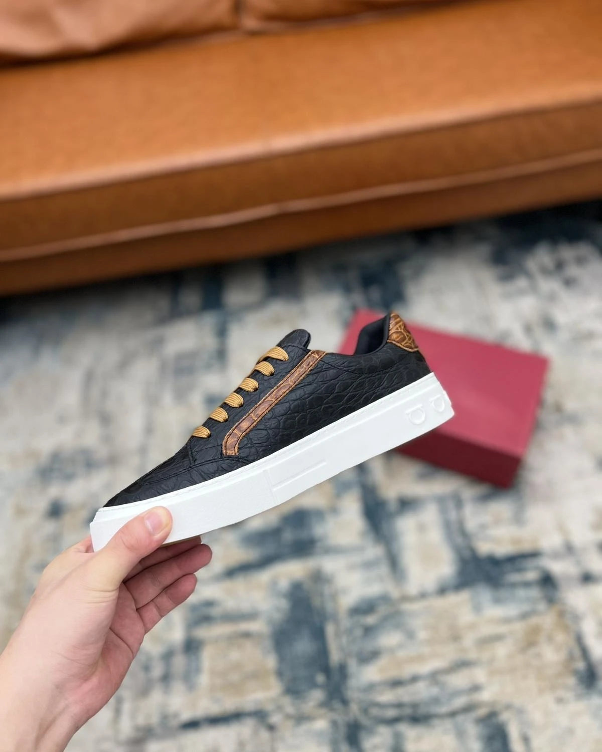 2026 New Arrival Men's Genuine Leather Board Shoes/Low Top Platform Sole Lace Up British Style for Daily Use