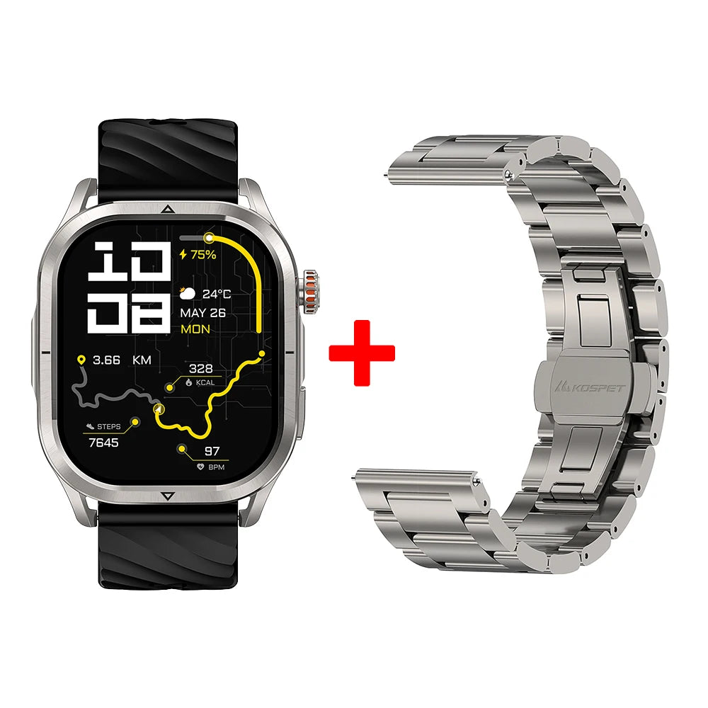 KOSPET MAGIC P10 GPS Smartwatch For Men Anti-Fingerprint AMOLED Screen/Dual-Band GNSS IP69K 5ATM Waterproof 180+ Sport Mode