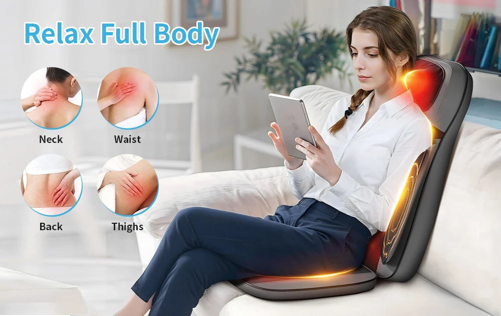 Shiatsu Neck Back Massager with Heat Adjustable Massage Chair Pad/Back Support Massage Seat Cushion for Full Body Massager