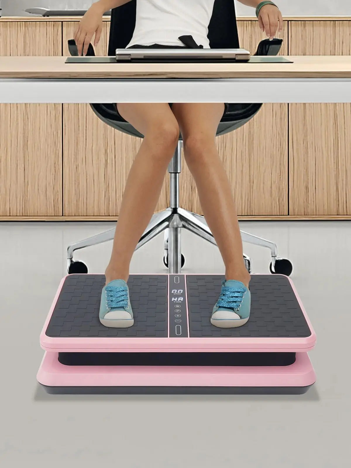 Vertical Vibration Plate Machine 330LBS Capacity Whole Body/Workout Fitness Equipment w/ Remote Control & Resistance Bands