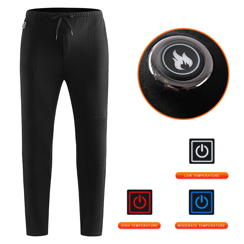 Winter Heated Pants 3/4 Heating Zones/Electric Thermal Trousers 3 Temperature Modes