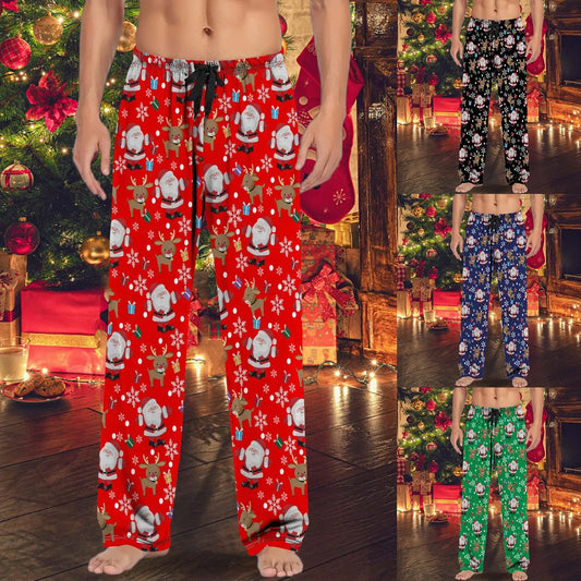 Christmas Mens Casual Pants Pajama Pants/With Drawstring And Pockets Christmas