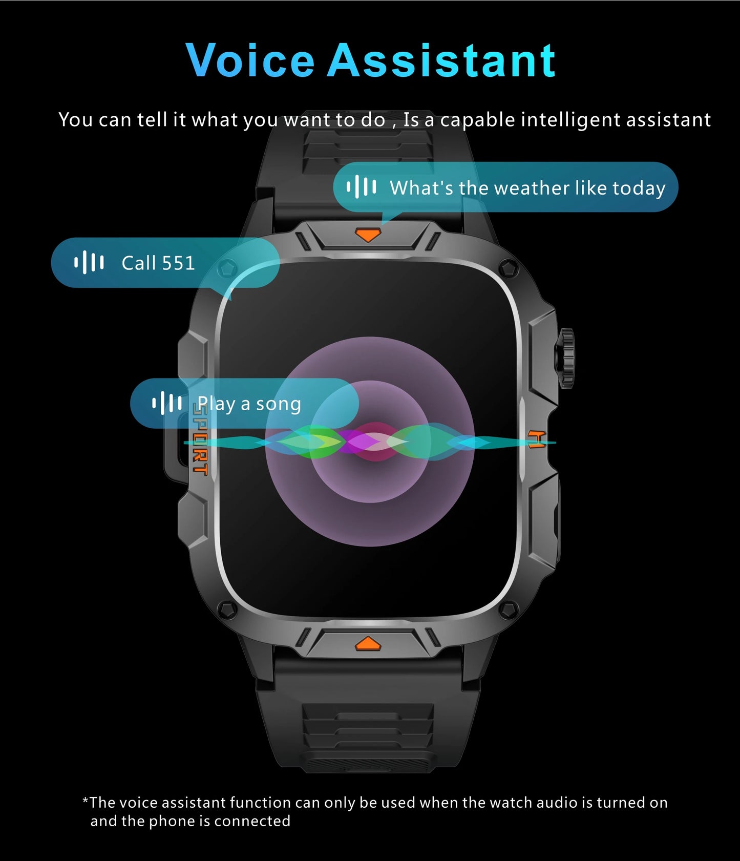 For Xiaomi Outdoor Sports Smart Watch GPS tracker 5ATM Flashlight/1.96" HD Display Screen Bluetooth call Men Fitness Watches