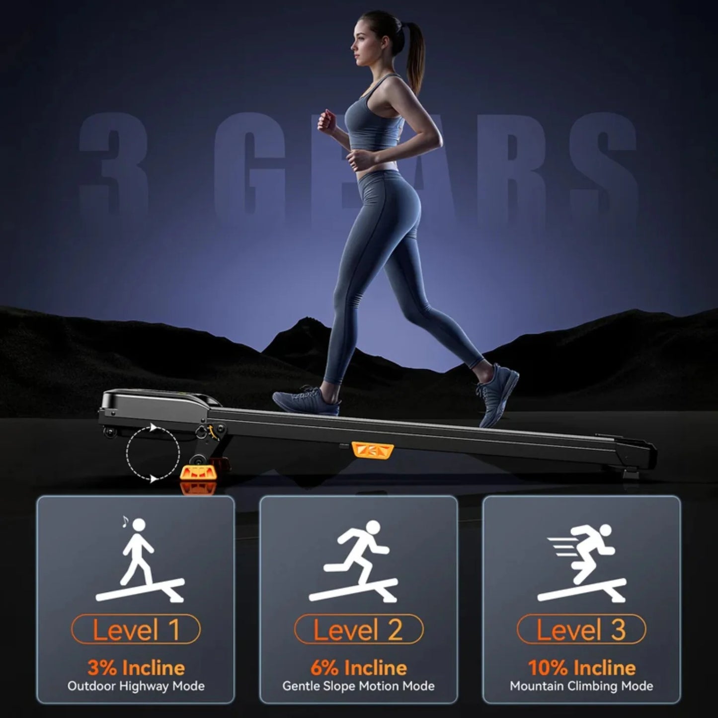 Portable Incline Walking Pad 330lb Capacity, 2.5HP/Under Desk Treadmill with LED Display & Remote Control